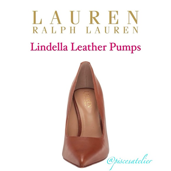 LAUREN Ralph Lauren Lindella Leather Pumps in Deep Saddle Tan, Women’s Size 7.5B - Picture 2 of 16